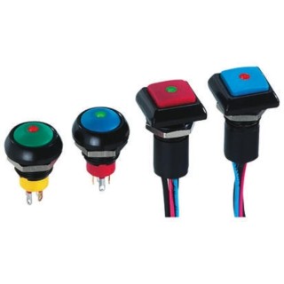 APEM IP Series Illuminated Momentary Push Button Switch, Panel Mount, 13.6 mm Cutout, SPST Contact, Red LED IPC3SAD3LOS