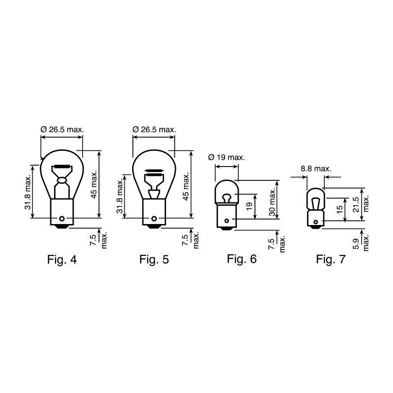 Osram Automotive Incandescent Lamp, Clear, 24V, 4W, BA9S Base, Diameter 8.8mm BA9S