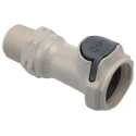 Colder Products Hose Connector 12.7 mm ID Threaded Male Polysulfone Body Grey Color 8.6 bar HFCD10835BSPT