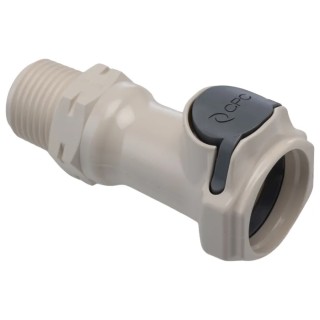 Colder Products Hose Connector 12.7 mm ID Threaded Male Polysulfone Body Grey Color 8.6 bar HFCD10835BSPT