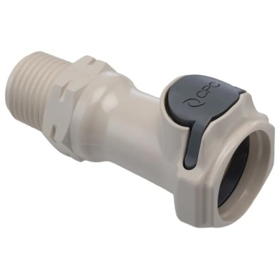 Colder Products Hose Connector 12.7 mm ID Threaded Male Polysulfone Body Grey Color 8.6 bar HFCD10835BSPT