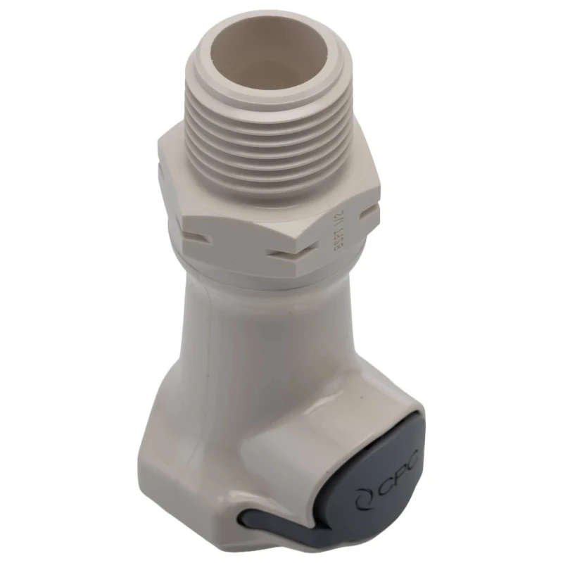 Colder Products Hose Connector 12.7 mm ID Threaded Male Polysulfone Body Grey Color 8.6 bar HFCD10835BSPT