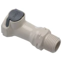 Colder Products Hose Connector 12.7 mm ID Threaded Male Polysulfone Body Grey Color 8.6 bar HFCD10835BSPT