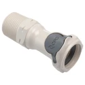 Colder Products Threaded Hose Connector 3/4 in BSPT Polysulfone Body, Grey, 8.6 bar HFCD101235BSPT