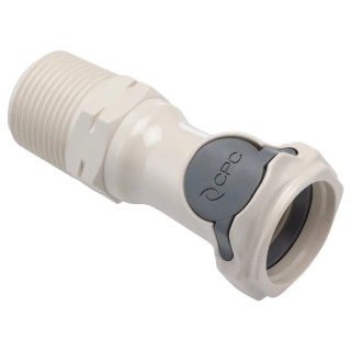 Colder Products Threaded Hose Connector 3/4 in BSPT Polysulfone Body, Grey, 8.6 bar HFCD101235BSPT