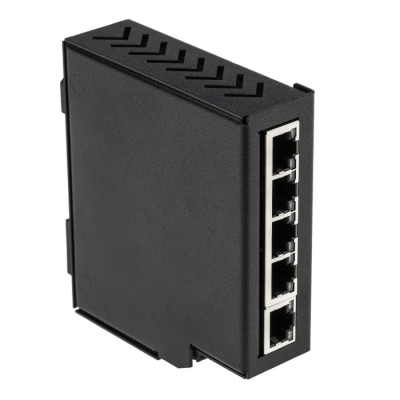 RS PRO Unmanaged 5 Port Ethernet Switch 10/100 Mbps, DIN Rail Mount, Metal Case 144-8675