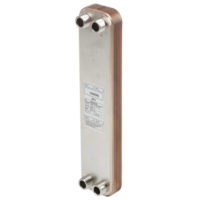 Xylem Liquid Heat Exchanger Brazed Plate, Copper Radiator, 316L Stainless Steel Connectors, 525.4 mm Height LN569515014002