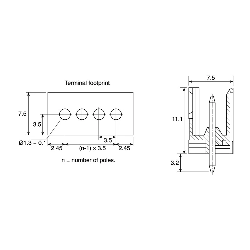 Weidmüller OMNIMATE SL Series 6-Contact Pluggable Terminal Block, 3.5 mm Pitch, 1 Row, 320V, 17A, Polybutylene 1604510000