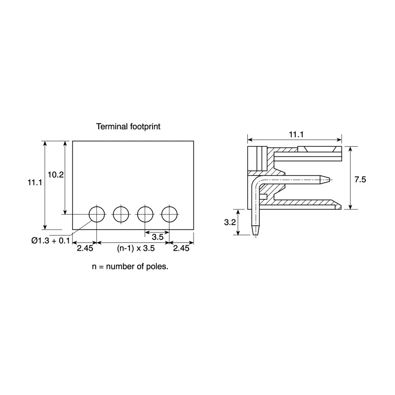 Weidmüller OMNIMATE SL Series Pluggable Terminal Block, 3-Contact, 3.5 mm Pitch, 1 Row, 17A Current, 320V Voltage 1605080000