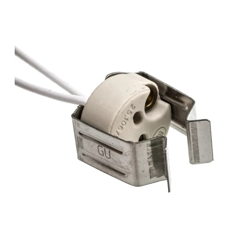 BJB Halogen Lamp Holder GX5.3 Clip Screw 10A 50V Ceramic Mica 22.2mm x 19.3mm 25.105.3101.00