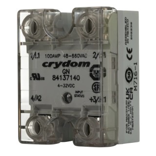 Crydom GN Series Solid State Relay, 100A Load, Panel Mount, 660V AC Load, 32V DC Control 84137140