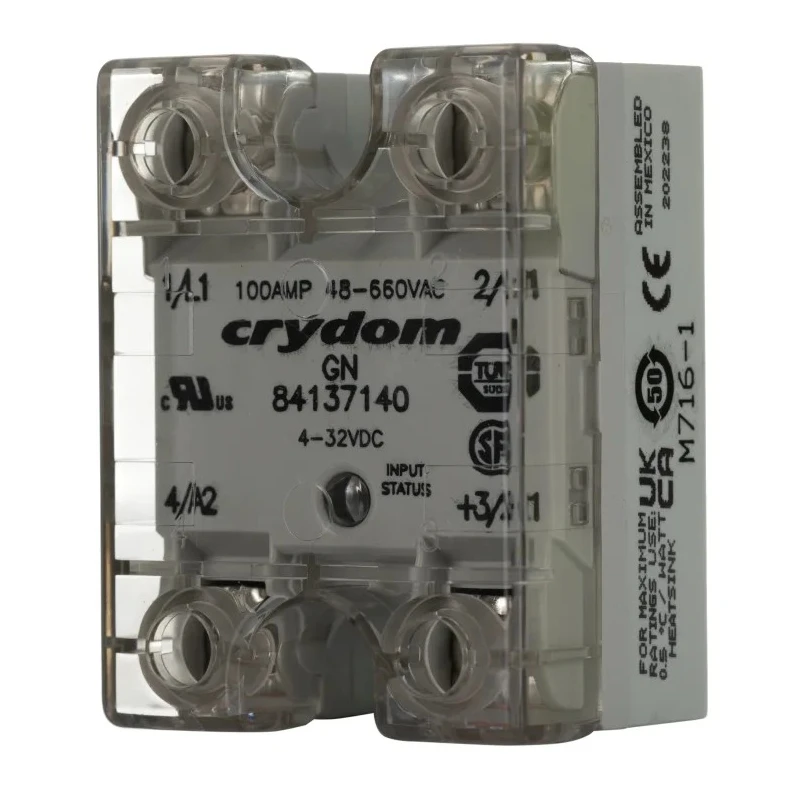 Crydom GN Series Solid State Relay, 100A Load, Panel Mount, 660V AC Load, 32V DC Control 84137140