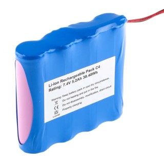 Ansmann 7.4 V Lithium-ion Rechargeable Battery Pack 5.2 Ah 4 Cells Wire Lead Terminal 144-9412