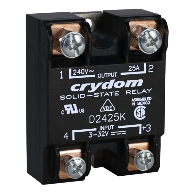 Crydom 1-DC Series Solid State Relay Panel Mount, 12 A DC Load, 100 V DC Load, 32 V DC Control D1D12K