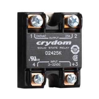 Crydom Series 1 Solid State Relay 25 A Load, Panel Mount, 280 V DC Load, 32 V DC Control D2425K