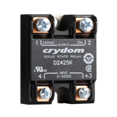Crydom Series 1 Solid State Relay 25 A Load, Panel Mount, 280 V DC Load, 32 V DC Control D2425K