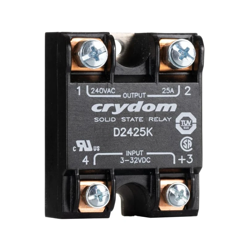 Crydom Series 1 Solid State Relay 25 A Load, Panel Mount, 280 V DC Load, 32 V DC Control D2425K