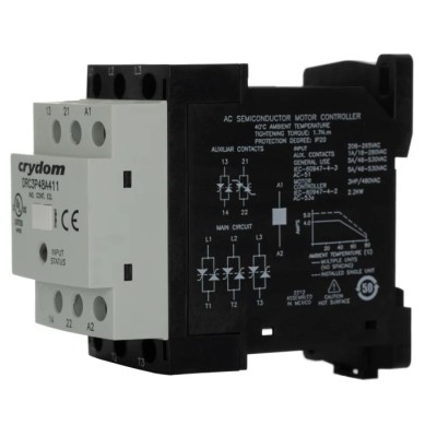 Crydom Solid State Contactor 3-Pole 230V AC, 8 mA Current, 1.75 kW Power, 1 NO/1 NC, DIN Rail Mount DRC3P48A411