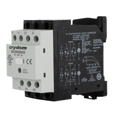 Crydom DRC Solid State Contactor 3-Pole 7.6A 1 NO/1 NC 400V AC DRC3R40D420
