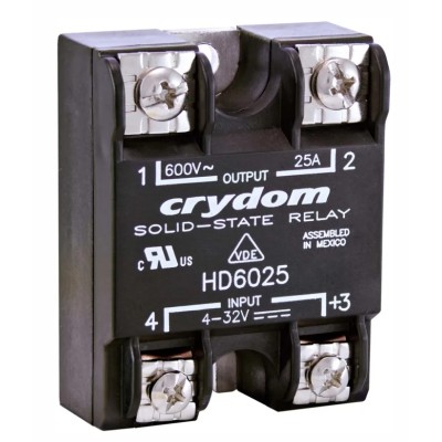 Crydom Panel Mount Solid State Relay 90 Arms Load, 530 V AC Load, 4-32 V DC Control HD4890K