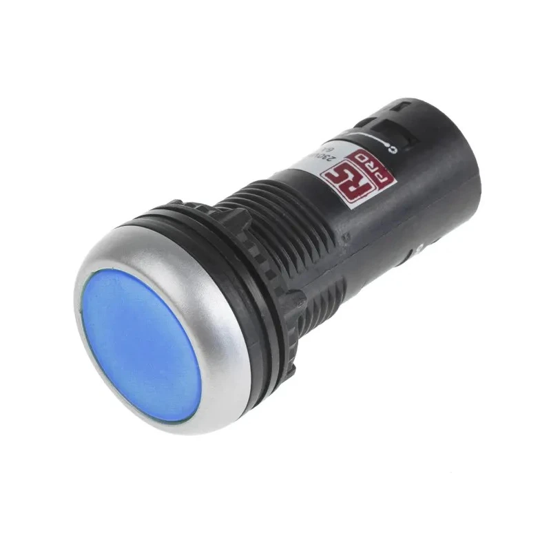 RS PRO Push Button Complete Unit Panel Mount 22 mm Cutout Blue DPST IP65 145-0619