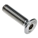 RS PRO Plain Stainless Steel Hex Socket Countersunk Screw, Hex Socket Drive, M6 x 25 mm 171-916