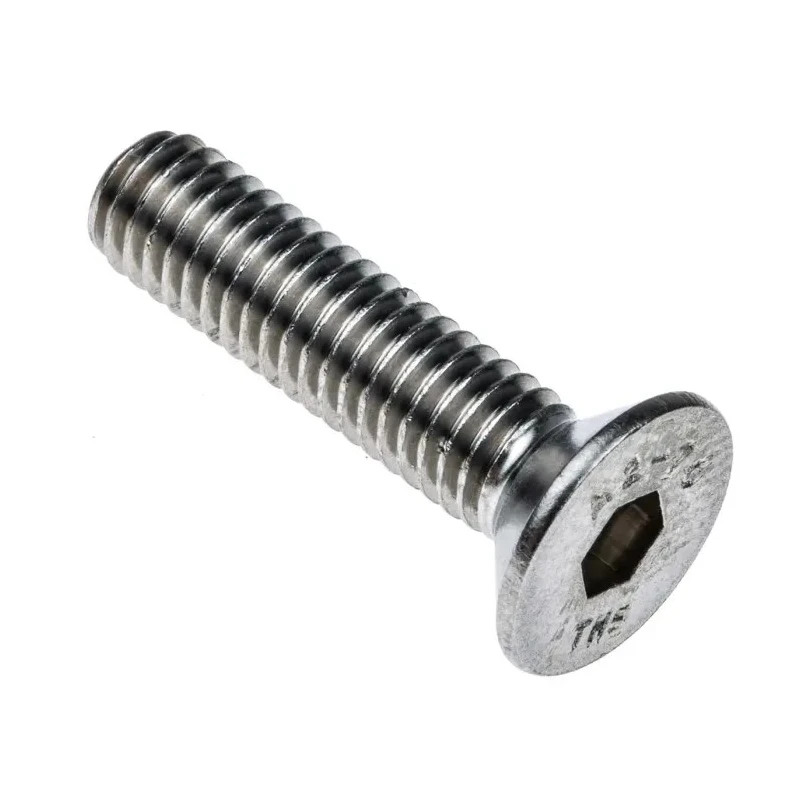 RS PRO Plain Stainless Steel Hex Socket Countersunk Screw, Hex Socket Drive, M6 x 25 mm 171-916