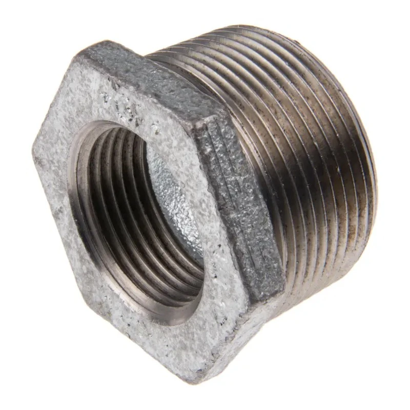 Georg Fischer Galvanised Malleable Iron Fitting Straight Reducer Bush Male BSPT 1-1/2 in to Female BSPP 1 in 770241235