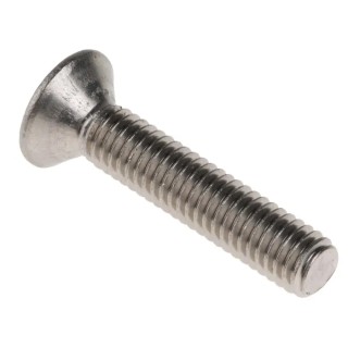 RS PRO Plain Stainless Steel Hex Socket Countersunk Screw, Hex Socket Drive, M6 x 30 mm 171-922