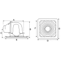Xpelair CMF Square Ceiling Extractor Fan 230V AC 48W 278 m³/h Air Flow 43 dBA Noise Level Duct Size 150 mm 89972AW