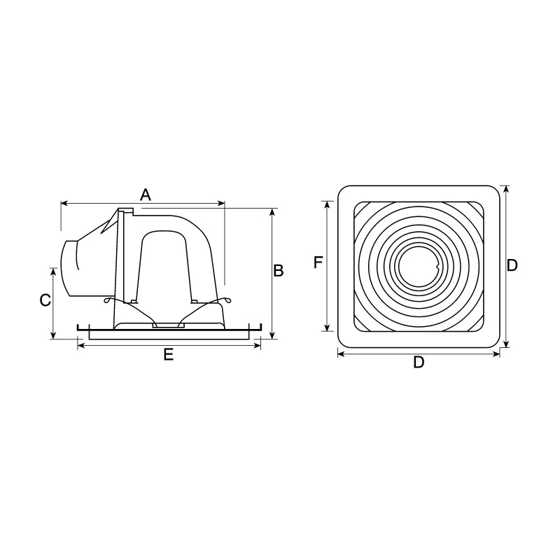 Xpelair CMF Square Ceiling Extractor Fan 230V AC 48W 278 m³/h Air Flow 43 dBA Noise Level Duct Size 150 mm 89972AW