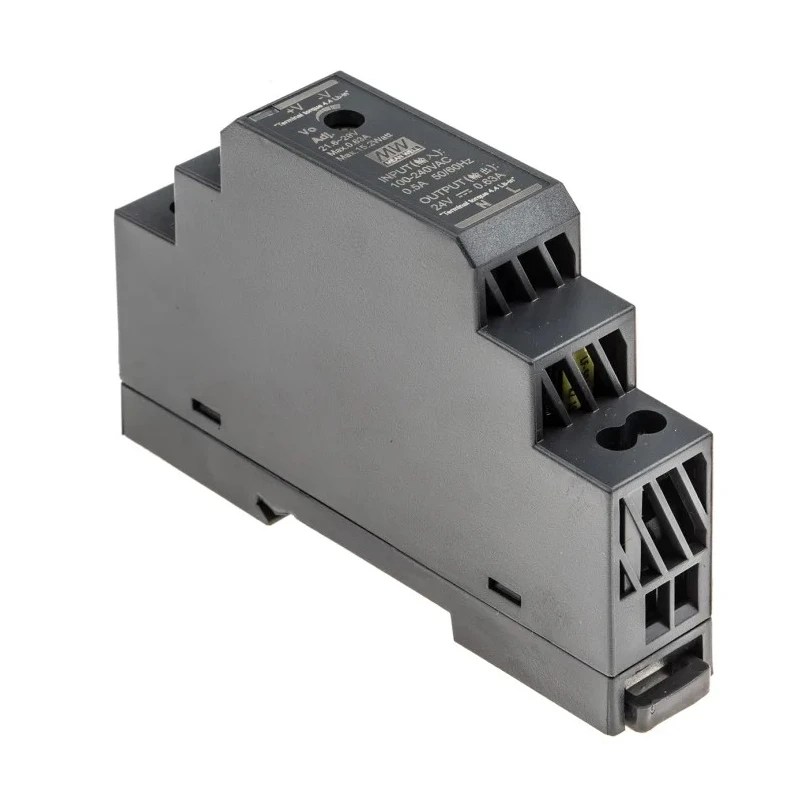 MEAN WELL Ultra Slim Switched Mode DIN Rail Power Supply AC/DC Input 85V ac to 370V dc 24V dc 630mA Output 15.2W HDR-15-24