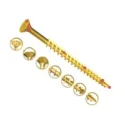 UNIFIX VORTEX Pozidriv Double Countersunk Steel Wood Screw Yellow Waxed Zinc 5 mm Thread 70 mm Length ZZV60238CE