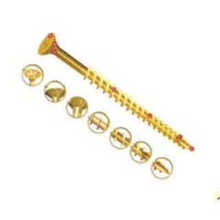 UNIFIX VORTEX Pozidriv Double Countersunk Steel Wood Screw Yellow Waxed Zinc 6 mm Thread 60 mm Length ZZV60243CE