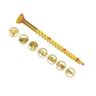 UNIFIX VORTEX Pozidriv Double Countersunk Steel Wood Screw Zinc Yellow Waxed 6 mm Thread 80 mm Length ZZV60244CE