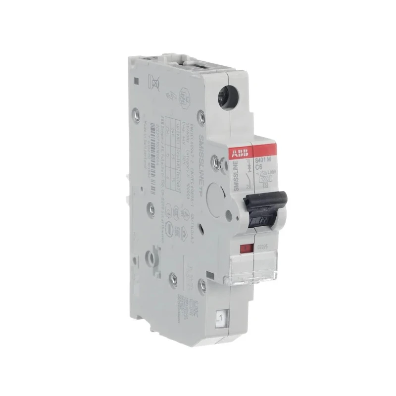 ABB SMISSLINE TP S400M Miniature Circuit Breaker, 1-Pole, 6A Current Rating, Type C Tripping, 400V 2CCS571001R0064 S401MC6