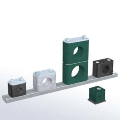 RS PRO Polypropylene Tube Clamp for 8 mm OD Tube with Steel Weld Plate and Zinc Plated Steel Top Plate, Operating 145-9755