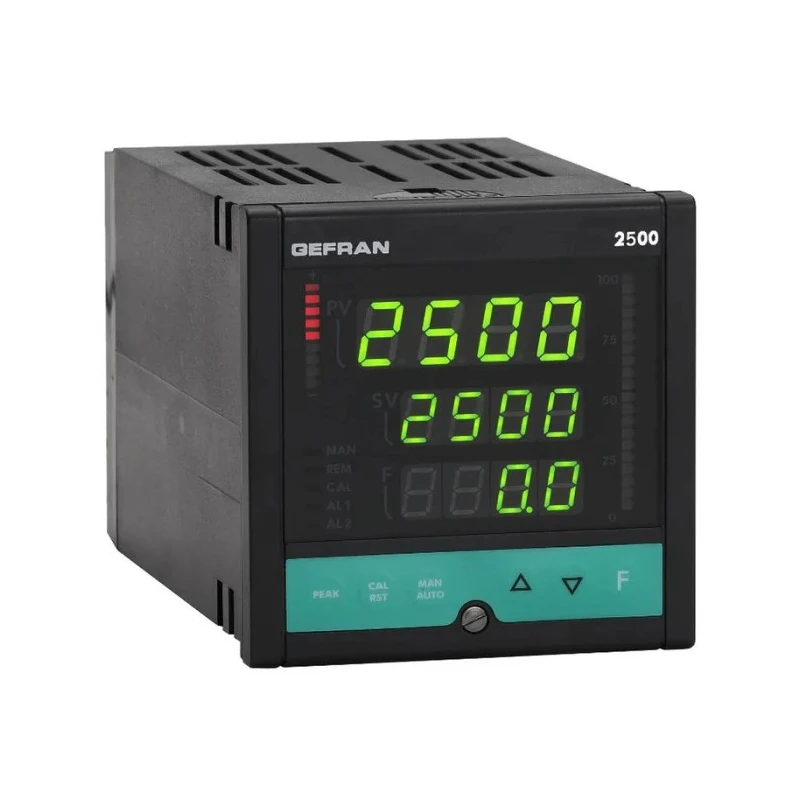 Gefran 2500 DIN Rail PID Temperature Controller 4 Inputs, 7 Outputs, 1 NO/1 NC, Digital PNP/NPN, Analogue 2500-0-0-0-0-0-1