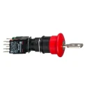 Schneider Electric Harmony Series Key Release Emergency Stop Push Button Panel Mount 16 mm Cutout 2 NO/2 NC IP65 