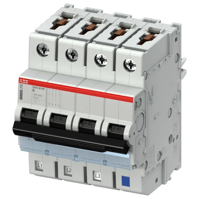 ABB SMISSLINE TP S400M Miniature Circuit Breaker 3-Pole 32A Type B 400V AC 250V DC 10 kA Breaking 2CCS573001R0325 S403M-B32