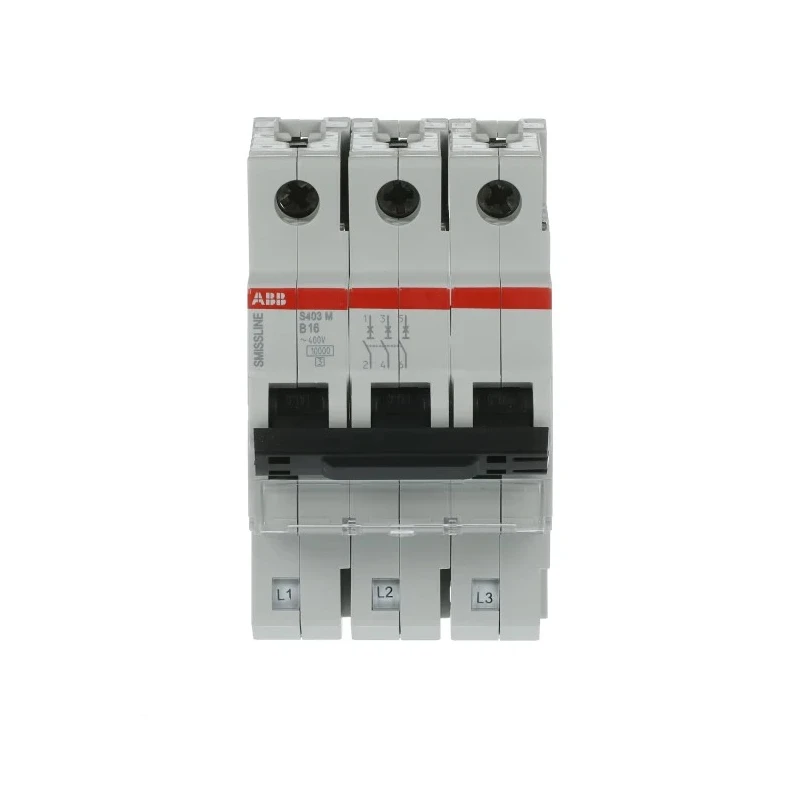 ABB SMISSLINE TP S400M Miniature Circuit Breaker, 3-Pole, 16A, Type B, 400V AC, 250V DC, 10 kA 2CCS573001R0165 S403M-B16