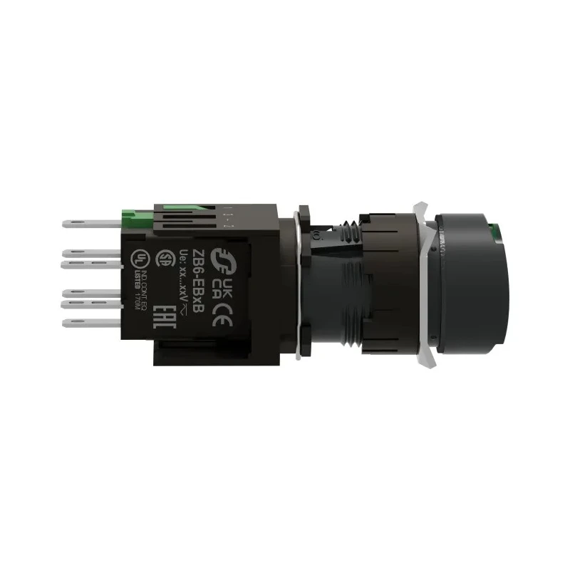 Schneider Electric Harmony XB6 Series Illuminated Push Button Switch, Slide Operation, Panel Mount, 18 mm Cutout XB6AW3B1B