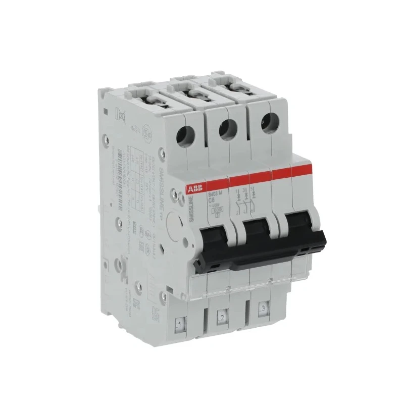 ABB SMISSLINE TP S400M Miniature Circuit Breaker, 3-Pole, 6A, Type C, 400V AC, 250V DC, 10 kA 2CCS573001R0064 - S401MC6