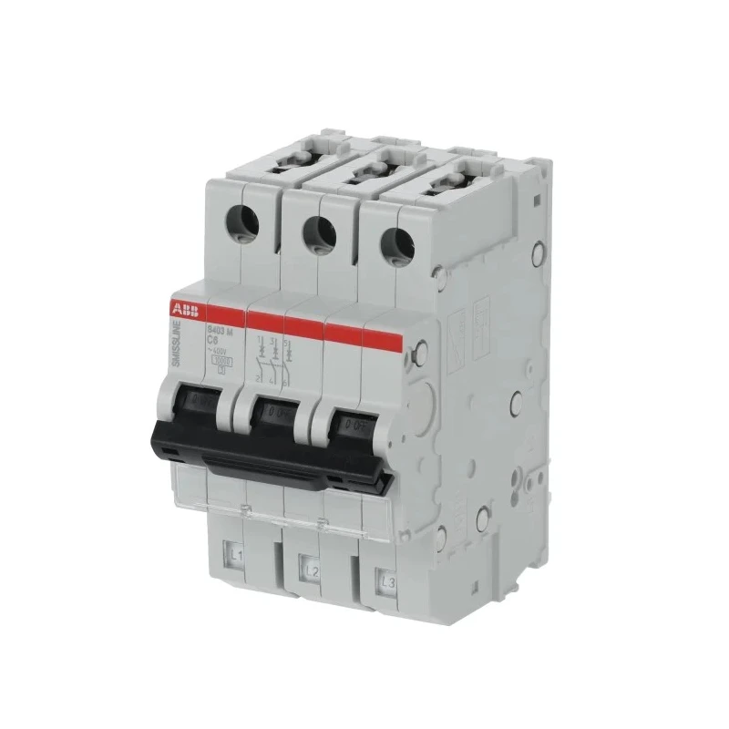 ABB SMISSLINE TP S400M Miniature Circuit Breaker, 3-Pole, 6A, Type C, 400V AC, 250V DC, 10 kA 2CCS573001R0064 - S401MC6