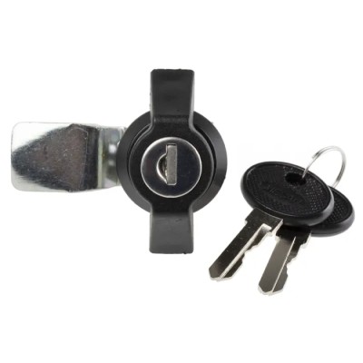 RS PRO Black Die Cast Zinc Alloy Over Moulded with Polyamide Cabinet Lock 8.5 mm Panel-to-Tongue 22.2 x 20.2 mm 146-1794
