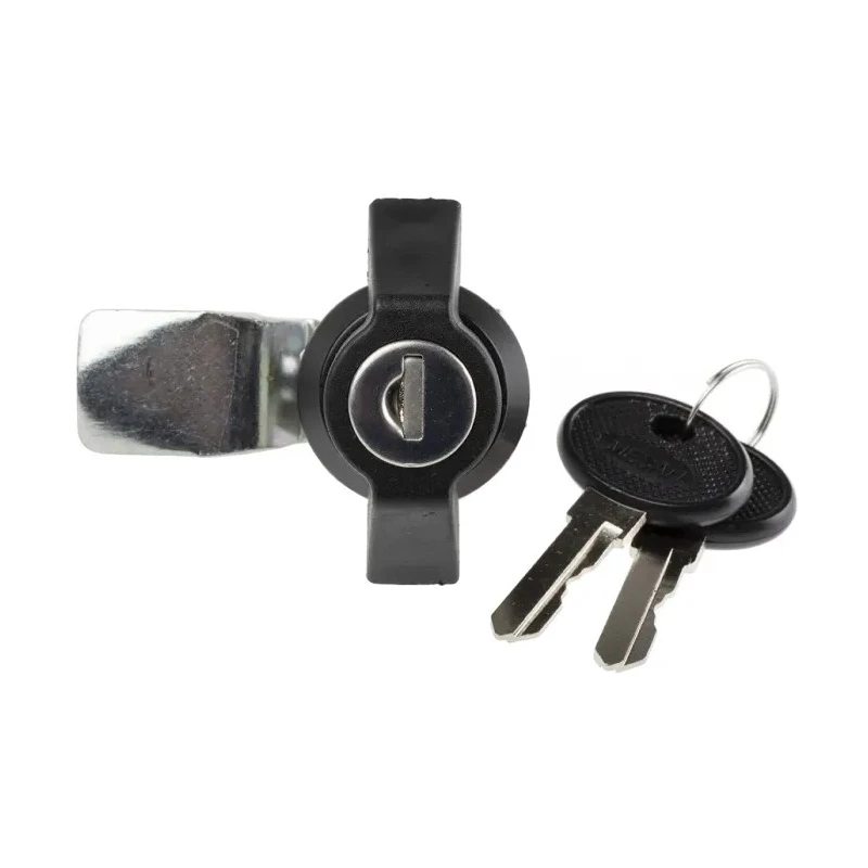 RS PRO Black Die Cast Zinc Alloy Over Moulded with Polyamide Cabinet Lock 8.5 mm Panel-to-Tongue 22.2 x 20.2 mm 146-1794