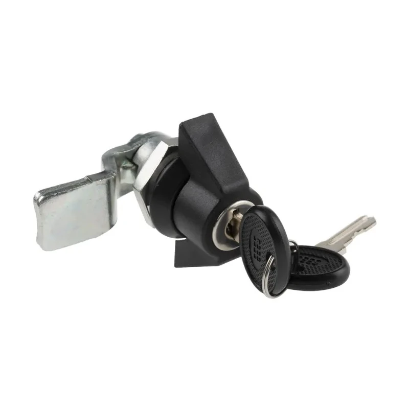 RS PRO Black Die Cast Zinc Alloy Over Moulded with Polyamide Cabinet Lock 8.5 mm Panel-to-Tongue 22.2 x 20.2 mm 146-1794