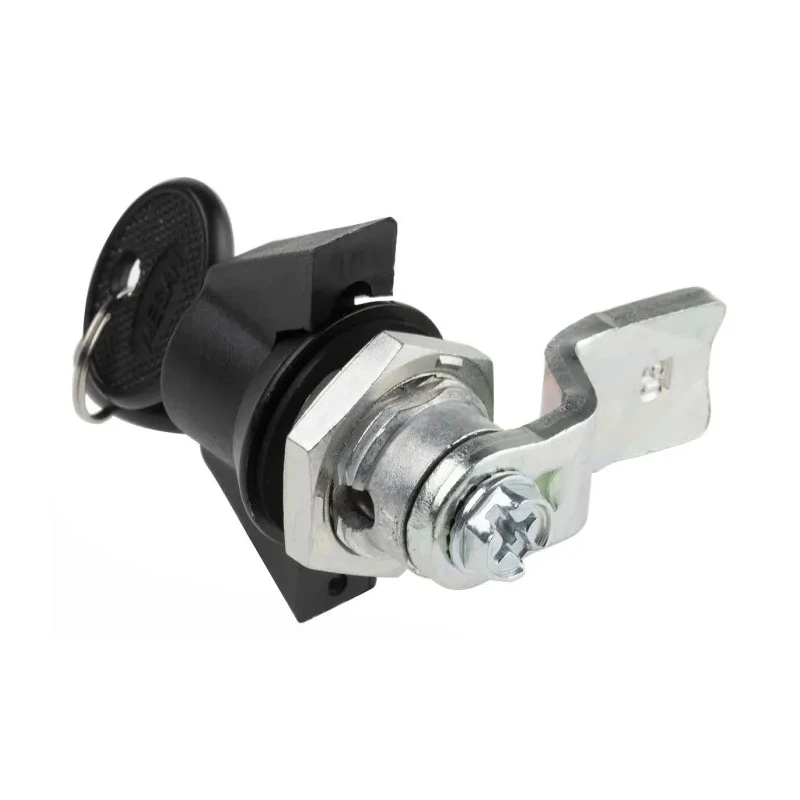 RS PRO Black Die Cast Zinc Alloy Over Moulded with Polyamide Cabinet Lock 8.5 mm Panel-to-Tongue 22.2 x 20.2 mm 146-1794