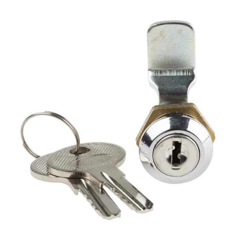 RS PRO Die Cast Zinc Cabinet Lock Chrome Finish 20 mm Panel-to-Tongue Depth Key Unlock 146-1803