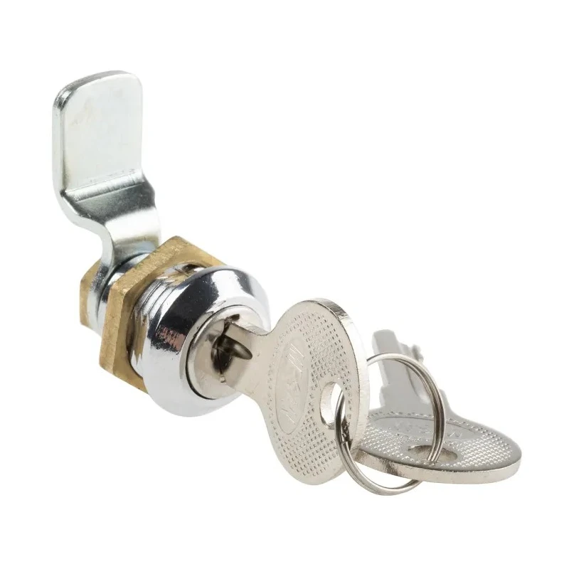 RS PRO Die Cast Zinc Cabinet Lock Chrome Finish 20 mm Panel-to-Tongue Depth Key Unlock 146-1803